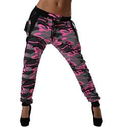 Crazy Age Camouflage |Baggyhose |Aladinhose |Tanzhose |Sporthose | Tarnhose | Newcomer (Pink, S~34) von Crazy Age