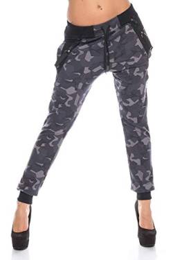 Crazy Age Camouflage Jogginghose Boyfriendhose Bagyyhose mit Hosentäger CA 1119 Cam (M, Anthra N.) von Crazy Age