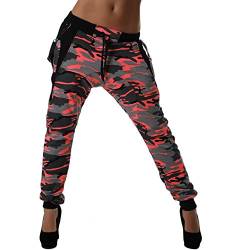 Crazy Age Camouflage Jogginghose Boyfriendhose Bagyyhose mit Hosentäger CA 1119 Cam (S, Camou Orng) von Crazy Age