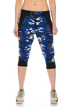 Crazy Age Camouflage Jogginghose Capri Damen Shorts Boyfriendhose Bagyyhose mit Hosentäger (CA 2487-04, S) von Crazy Age