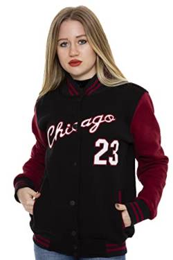 Crazy Age Damen und Herren College Jacke Sweatjacke College Sweat Jacket Frauen Vintage Jacken mit Knöpfe Baseball Mantel Herbst Frühling Mode Sport Jacke Streetwear (XL, Schwarz/Weinrot(Damen)) von Crazy Age