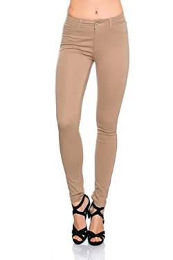 Crazy Age Damenhose Jegging Basic Classic Hüfthose 5 Pocket für H01 (36, Taupe) von Crazy Age