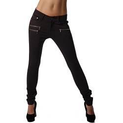 Crazy Age Damenhose Jegging Legging Zipper stylisch H086 (46, Braun) von Crazy Age