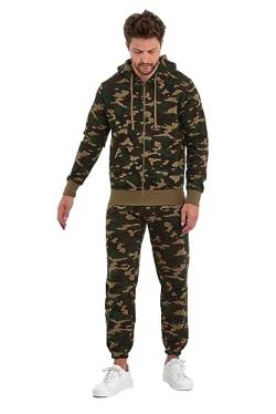 Crazy Age Herren Sportanzug Freizeitanzug Camouflage Army Millitär Übergrößen bis 10XL Kapuzenjacke+Sporthose(RT-AN-404-W-8XL) von Crazy Age