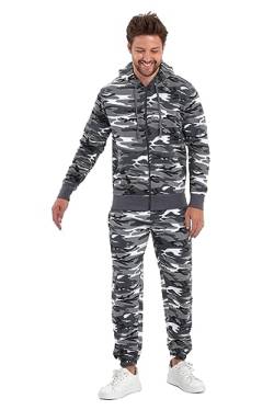 Crazy Age Herren Sportanzug Freizeitanzug Camouflage Army Millitär Übergrößen bis 10XL Kapuzenjacke+Sporthose(RT-AN-Metro-XL) von Crazy Age