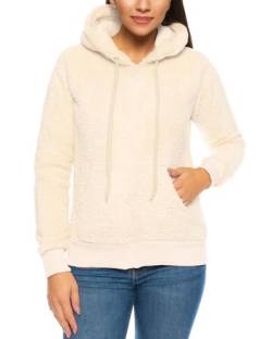 Crazy Age Herren und Damen Teddy-Fell Hoodie mit Kapuze Fleecejacke Plüsch mit Kängruhtaschen von Crazy Age