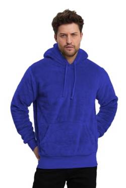 Crazy Age Herren und Damen Teddy-Fell Hoodie mit Kapuze Fleecejacke Plüsch mit Kängruhtaschen von Crazy Age