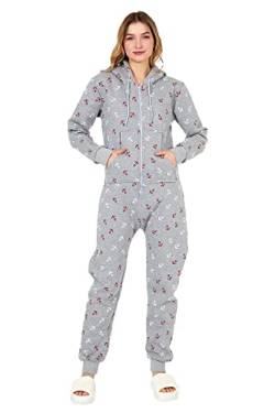 Crazy Age Jumpsuit Strampler Ganzkörperanzug Overall Sternen Kuschelig Warm (M, Hellgrau(2957)) von Crazy Age