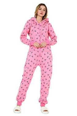 Crazy Age Jumpsuit Strampler Ganzkörperanzug Overall Sternen Kuschelig Warm (M, Pink(2957)) von Crazy Age