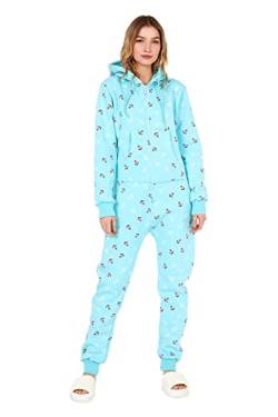 Crazy Age Jumpsuit Strampler Ganzkörperanzug Overall Sternen Kuschelig Warm (M, Türkis(2957)) von Crazy Age