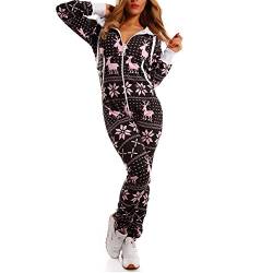 Crazy Age Kuscheliger Jumpsuit(Hoodie) Sweat Overall Ganzkörperanzug mit Renntier- Eiskristalle Motive von Crazy Age