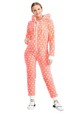 Crazy Age Teddyfleece Teddyfell Jumpsuit flauschig und kuschelig One Piece Overall warm (Neonpink2917, M~38) von Crazy Age