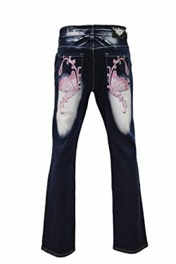 Crazy Age ÜBERGRÖßEN Damen XXL Jeans Hose Stickerei DAMENJEANS Jeanshose 42 44 46 48 50 (CB035-42, Rosa) von Crazy Age