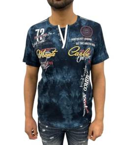 Herren Batik T-Shirt verwaschen Kontrast von Crazy Age