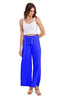 Strandhose Weich Bequem Loose Einfarbig Lässige Pumphose Yogahose Hose Wide Leg Freizeithose Schlupfhose (Blau) von Crazy Age