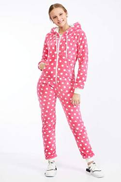 Teddyfleece Teddyfell Jumpsuit flauschig und kuschelig One Piece Overall warm (Pink2917, S~36) von Crazy Age