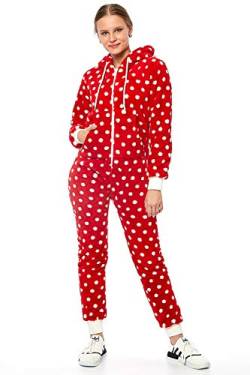 Teddyfleece Teddyfell Jumpsuit flauschig und kuschelig One Piece Overall warm (Rot2917, S~36) von Crazy Age