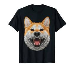 Shiba Inu Gesicht Niedliches Shiba Inu Hund Rasse Tier für T-Shirt von Crazy Animal World