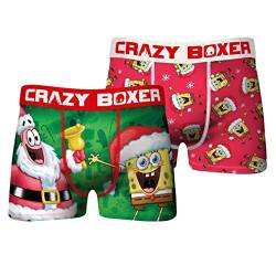 Crazy Boxers Spongebob Schwammkopf & Patrick Holiday 2er Pack Unterwäsche Boxer Briefs Gr. (8 /9)XL , merhfarbig von Crazy Boxers