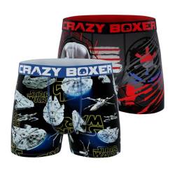 Crazy Boxers Star Wars Darth Vader und Millennium Falcon 2er Pack Herren Slips, merhfarbig, Medium von Crazy Boxers