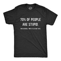 Crazy Dog Tshirts - Mens 70% Of People Are Stupid I'm Obviously The Other 40% Tshirt Sarcastic Humor Tee (Heather Black) - L - herren - L von Crazy Dog T-Shirts