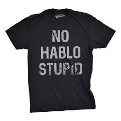 Crazy Dog Tshirts - Mens No Hablo Stupid Tshirt Funny Sarcastic Spanish Tee for Guys (Black) - XXL - Herren - XXL von Crazy Dog T-Shirts