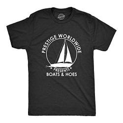 Crazy Dog Tshirts - Mens Prestige Worldwide T Shirt Funny Cool Boats and Hoes Graphic Humor Tee (Heather Black) - XXL - Herren - XXL von Crazy Dog T-Shirts