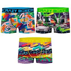 Crazy Boxer Herren Pk4091 Set mit 3, bunt, XL von Crazy Socks