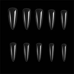 10 Styles Falsche Nägel French Clear Transparent Sarg Mandel Lange Kurze Drücken auf Nägel 500 Stück Stick on Nägel für Nagelstudios oder Frauen DIY Nail Art (8) von Crazynekos