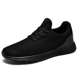 Herren Outdoor Sneakers Bequeme Leichte Laufschuhe für Herren, Schwarz , 44 EU von Crazynekos