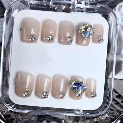 Leichte handgefertigte Nägel, solider Diamant, Sarg, zum Aufdrücken auf Nägel, Nagelkunst, Dekoration für Frauen und Mädchen, Maniküre, 10 Stück (L) von Crazynekos