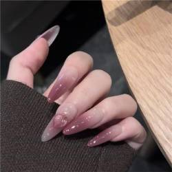 Stiletto lange Kunstnägel zum Aufdrücken, Sommer, Ombré-French-Tipps für Nagelkunst, Dekoration, Frauen und Mädchen, Maniküre, 24 Stück von Crazynekos