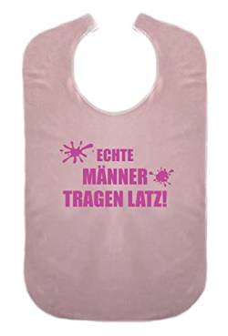 Cre9tive Echte Männer tragen Latz - Geschenk zur Rente - Lustiges Lätzchen für Erwachsene Ess-Schürze Essschürze Kleidungsschutz wasserdicht ID: 038 (rosa) von Cre9tive