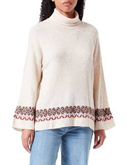 Cream Damen Women's Roll Neck Jumper Turtleneck Sweater Knitted Long Sleeves Oversize Pullover, Oat Melange, M von Cream