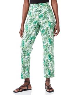 Cream Damen Women's Trousers with Print 7/8 Length Regular Fit Cropped Hose, Light Grass Green Palms, 27 von Cream