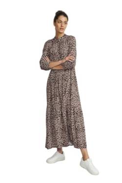 Cream Kleid CRAlora Damen Kleid 3/4 Arm Print Maxikleid Casual Maxi A-Linie Boho Animal Neutral L/XL von Cream