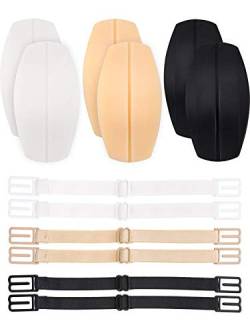 Creamlin 6 Stück Bra Strap Kissen Halter Silikon Schulterschutz Pads und rutschfeste elastische Bra Strap Clips Halter von Creamlin