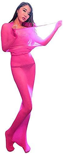 Creamlin Bodystocking Ganzkörper-Strümpfe Body Encasement Doppelte Verlängerte Nahtlose Ultra-dünne Strümpfe Schlafsäcke für Männer und Frauen (Hot-Pink) von Creamlin