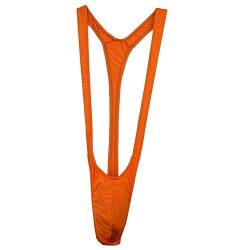 Creamlin Einstellbare Herren Borat Style V Sling Stretch Sexy Unterwäsche Straps Body Strap Thongs Bodysuit (Orange) von Creamlin