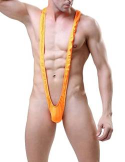 Creamlin Herren Sexy Borat Manikini Badeanzug Thong Halloween Kostüm (Orange) von Creamlin