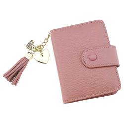 Create Idea Kreditkartenetui mit Reißverschluss, für Damen und Herren, blockiert Schlüsselbund, 23 Kartenfächer, Mini-Tasche, Pink von Create idea
