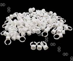 Create idea 100pcs 11mm Tattoo Tinte Ringe Kleber Pigmentringe Microblading Middle Size Plastik Permanent Makeup Ink Ring Leimhalter Tintenbecher Tattoo Zubehör von Create idea