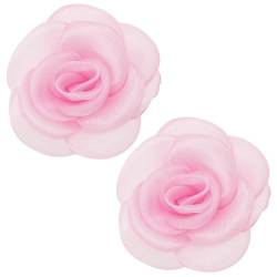 Create idea 2 Stück Rose Blume Charms Schuhclips Schuhschnallen Abnehmbare Schuhe Dekoration Zubehör für Frauen Damen Mädchen, Pink 6.5cm von Create idea