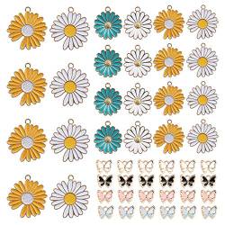 Create idea 48 Stück Schmetterling Gänseblümchen Blume Mixed Emaille Anhänger Legierung Verschiedene Charms Set Bastelbedarf für Halskette Armband Knöchel Ohrring Schmuck DIY Herstellung von Create idea