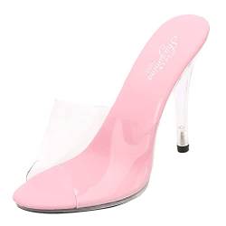 CreoQIJI Antirutsch Schuhe Damen Mode Frauen Sexy High Heels Transparente Sandalen Freizeitschuhe Damenschuhe Für Einlagen (Pink, 38) von CreoQIJI