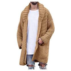 CreoQIJI Cardigan Herren Winter Trachtenpullover | Knopfleiste Wärme Hemdjacke Ohne Kapuze Strickjacke Pullover für Herren Strickpullover Herren Sportjacke Herren Baumwolle von CreoQIJI