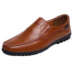 CreoQIJI Herren Schuhe Schwarz 44 Flache Loafer für Herren, Slip-On, Business-Kleiderschuhe, zum Fahren, lässig, Boot, weiche Schuhe Herren Winter Schuhe 47 (BW1, 40) von CreoQIJI