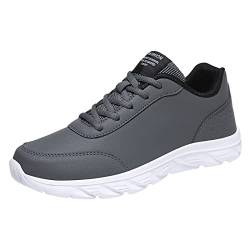 CreoQIJI Schuhe Herren Business Slipper Herrenschuhe Große Größe Lässiges Laace Up Lässige Mode Einfache Schuhe Laufende Turnschuhe Stabil Herren Schuhe (Grey, 40) von CreoQIJI
