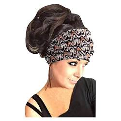 Stirnband Haarband Damen Ohrenschützer Herren Winter Frauen elastischer Kopf Haarbügel mit hohem Haarausdruck Wrap Bandana Headband Weißes Stirnband Neon Stirnband Winter (Black, One Size) von CreoQIJI