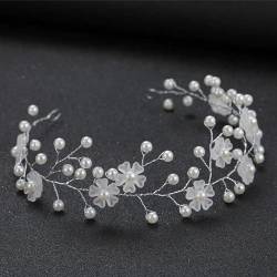 Haarschmuck Kommunion Mädchen,Taufe Deko Mädchen Erstkommunion Haarschmuck Mädchen Blumenkranz Haare Kinder Kopfschmuck Hochzeit von Crewell